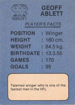 1981 Scanlens VFL #117 Geoff Ablett Back